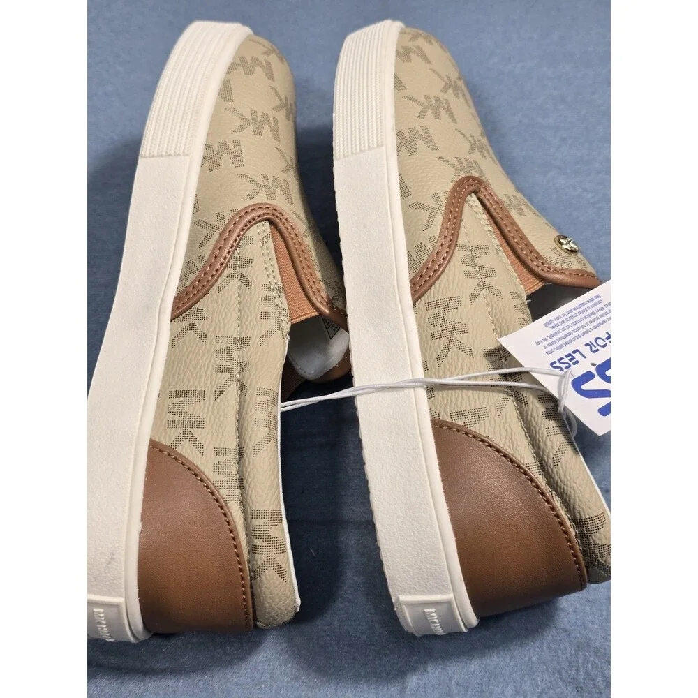 Michael Kors Women's New NOA Slip On Sneaker -Tan Jacquard Size 5M